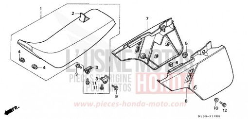 SIEGE/COUVERCLE LATERAL (CR500RL) CR500RL de 1990